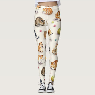 Leggings Chat & Chien Motif sans couture