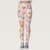 Leggings Chat Citrouille mignon Automne Halloween Pastel (Devant)