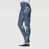 Leggings Chat cosmos cosmonaute fusée (Gauche)