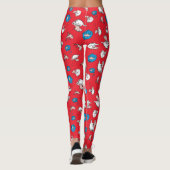 Leggings Chat Dans Le Casquette | Le Motif rouge poisson (Dos)