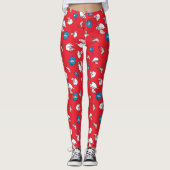Leggings Chat Dans Le Casquette | Le Motif rouge poisson (Devant)