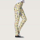 Leggings Chat Dans Le Casquette | Motif jaune (Droite)