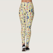 Leggings Chat dans le Chapeau | Motif Jaune (Dos)