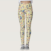 Leggings Chat dans le Chapeau | Motif Jaune (Devant)
