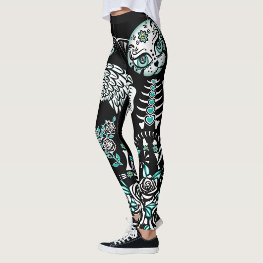 Leggings Chat de crâne de sucre (Gauche)