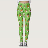 Leggings Chat de la Saint Patrick avec dessin Shamrock (Devant)