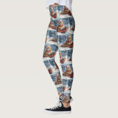 Leggings Chat de Maine Coon en sledge Laisser neiger Noël (Gauche)