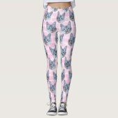 Leggings Chat de Tito de rose en pastel (Devant)