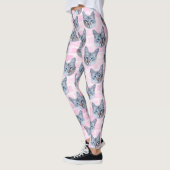 Leggings Chat de Tito de rose en pastel (Gauche)