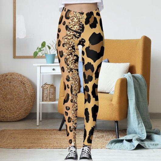 Leggings Chat Jungle personnalisé Imprimer Motif animal sau