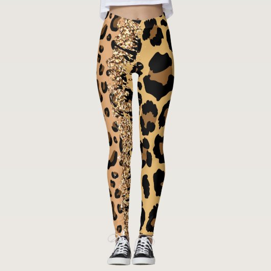 Leggings Chat Jungle personnalisé Imprimer Motif animal sau (Devant)