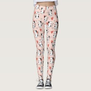 Leggings Chat Kawaii & Cœurs Motif de la Saint-Valentin (11