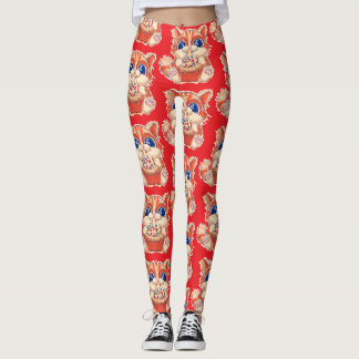 Leggings Chat mangeant de la pizza couleur