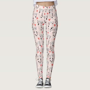 Leggings Chat mignon Kawaii & motif de la Saint-Valentin à