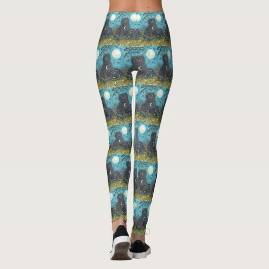 LEGGINGS CHAT NOIR BOUBO & PYEWACKET HALLOWEEN LEGINGS (Dos)
