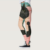 Leggings Chat noir drôle de salle de bain (Gauche)