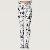 Leggings Chat noir et blanc Motif mignet (Devant)