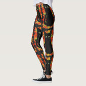Leggings Chat noir, Feuilles d'automne motif, Halloween amu (Gauche)