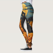 Leggings Chat noir Halloween Amoureux de les chats Starry N (Gauche)