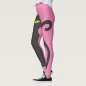 LEGGINGS CHAT NOIR & PINK YOGA PANTS (Gauche)