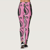 LEGGINGS CHAT NOIR & PINK YOGA PANTS (Dos)