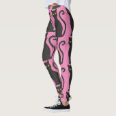 LEGGINGS CHAT NOIR & PINK YOGA PANTS (Gauche)