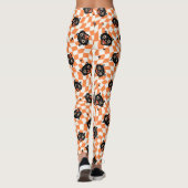 Leggings Chat noir rétro Motif chèque orange (Dos)