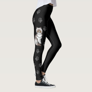Leggings Chat persan bicolore lilas mignon & pattes noires