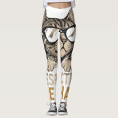 Leggings Chat Vectoriel Cool avec Lunettes de Soleil – fun (Devant)
