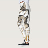 Leggings Chat Vectoriel Cool avec Lunettes de Soleil – fun (Gauche)