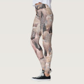 Leggings Château de fantaisie de cerf d'hiver rose Paysage (Gauche)