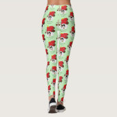 Leggings Chaton calicot de Noël rouge enjoué pour les fêtes (Dos)