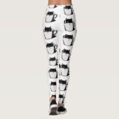 Leggings Chaton noir avec nez rouge caché dans une tasse (Dos)