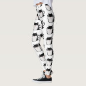 Leggings Chaton noir avec nez rouge caché dans une tasse (Gauche)