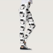 Leggings Chaton noir avec nez rouge caché dans une tasse (Droite)