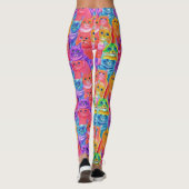 Leggings Chats amis Coloré Amusant (Dos)