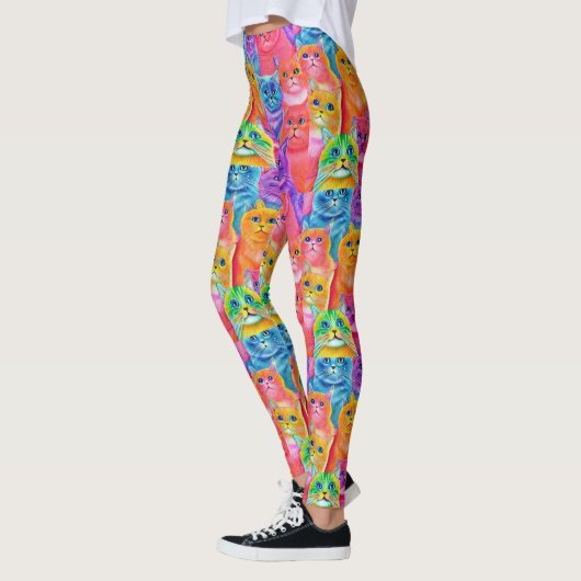 Leggings Chats amis Coloré Amusant (Gauche)