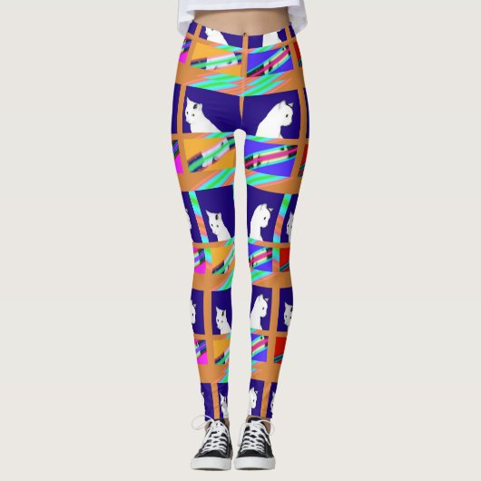 Leggings Chats blancs sous Windows (Devant)