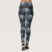 Leggings Chats Bleus Russes Halloween Effrayant (Dos)