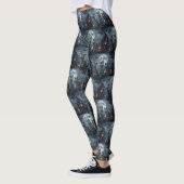 Leggings Chats Bleus Russes Halloween Effrayant (Gauche)