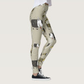 Leggings Chats & Chiens : Drôle Texture sans Seamless (Droite)
