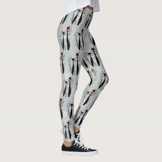 Leggings Chats Cool modernes de l'ère rétro atomique du mil (Droite)