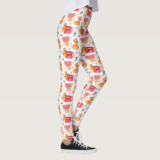 Leggings Chats de Kitty Whimsical, souris et poisson (Droite)