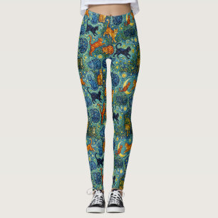 Leggings Chats de style post-impressionniste
