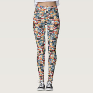 Leggings Chats en Écharpes d'hiver et Motif Casquette