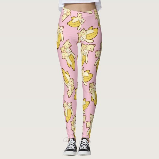Leggings Chats Et Bananes Motif (Devant)