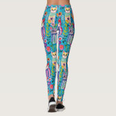 Leggings Chats et fleurs colorés Whimsical (Dos)