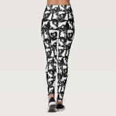 Leggings Chats et silhouettes blanches de fils (Dos)