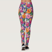 Leggings Chats floraux colorés (Dos)