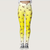 Leggings Chats Kitty léopard peau motif jaune dégradé Le (Devant)
